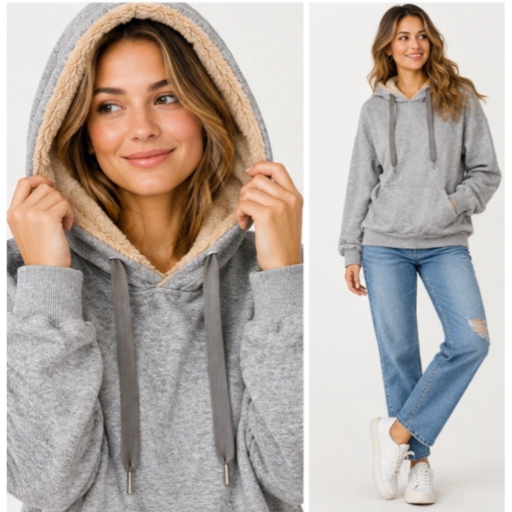 Aerie Women's Soft Fluffy Hoodie Kangaroo Pockets Size Xs Fall Hoodie Winter